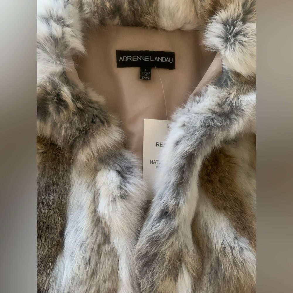 Adrienne Landau Natural Rabbit Fur Jacket